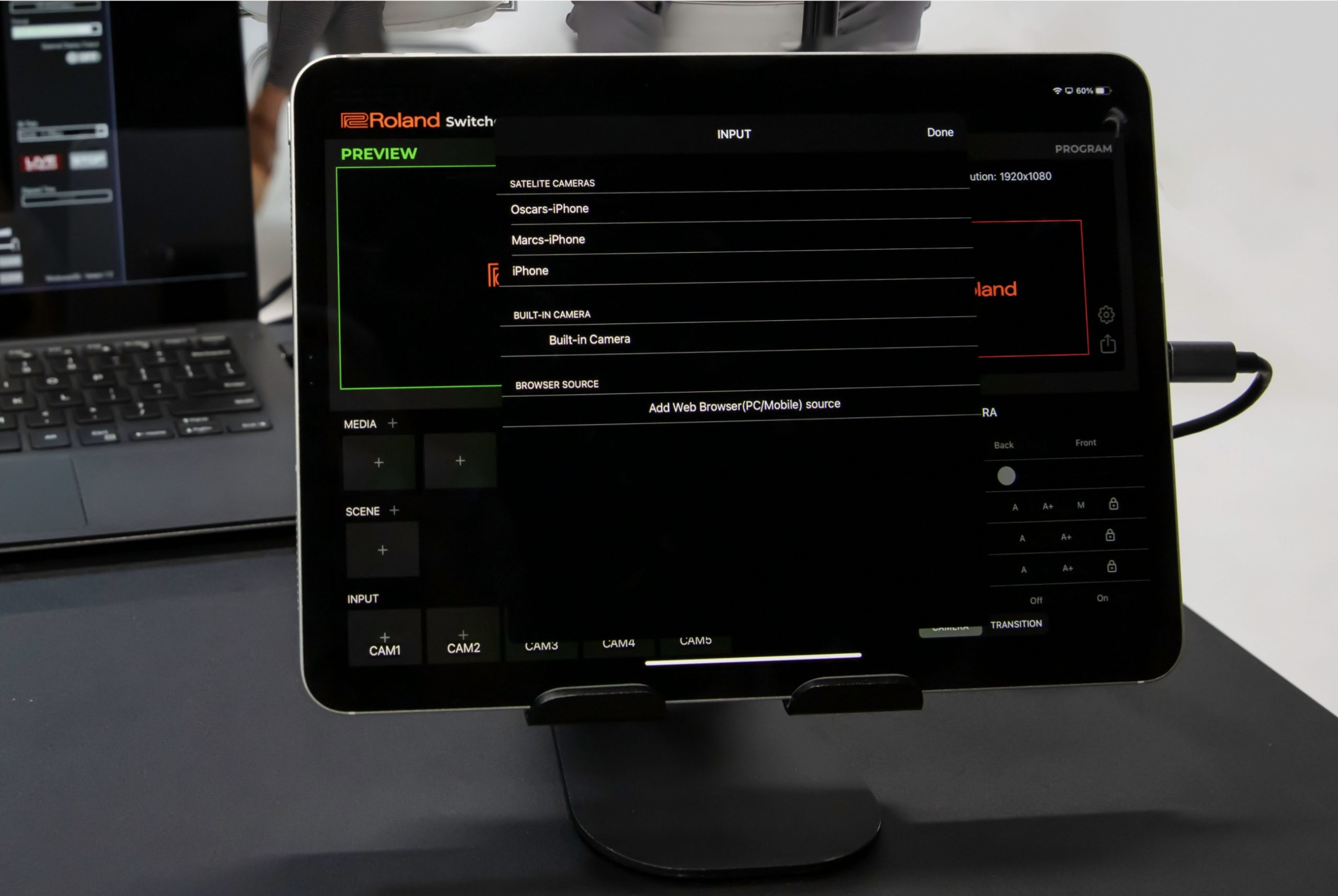 Roland AeroCaster Switcher for iPads Newsshooter