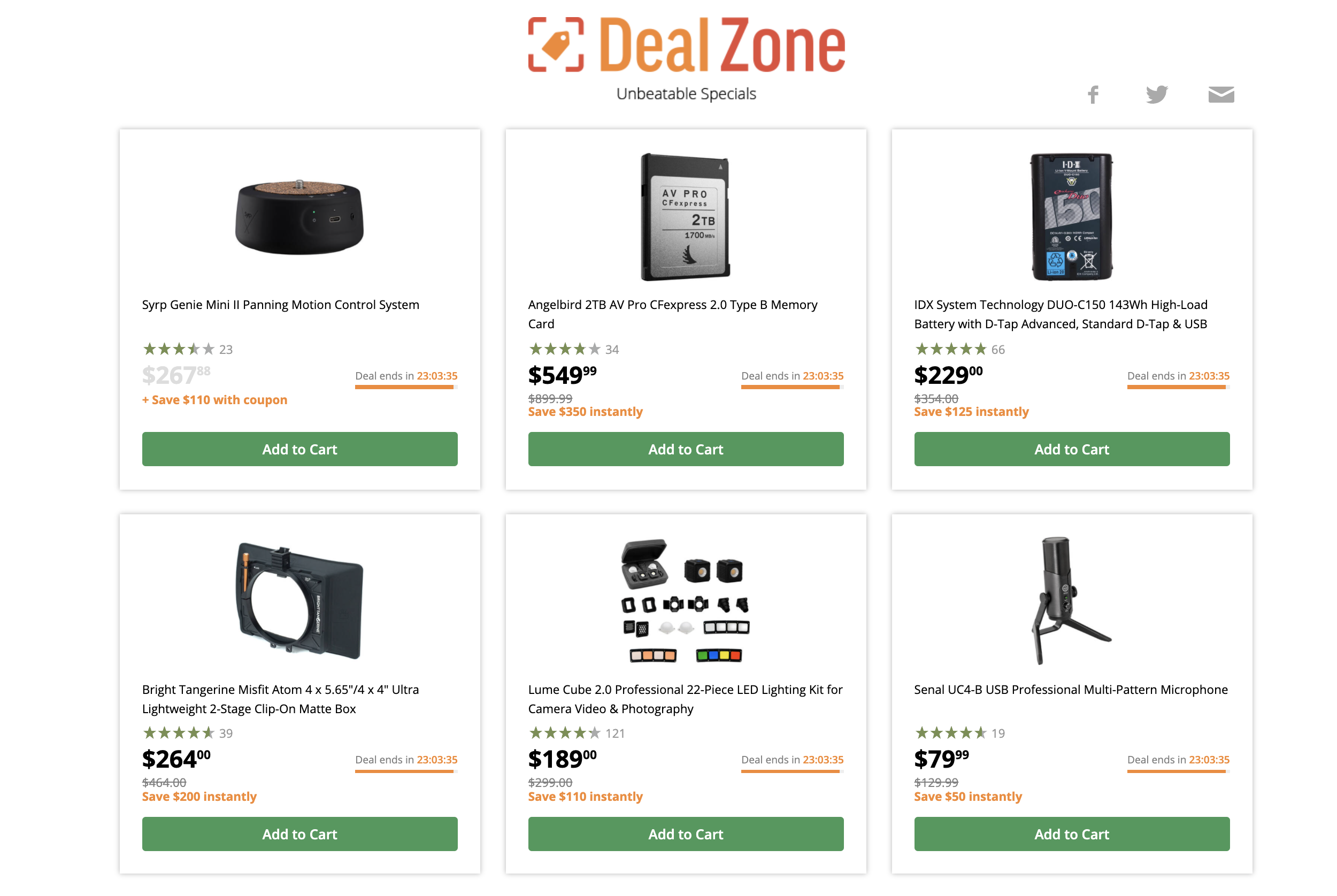 B&H Daily Deals - Newsshooter