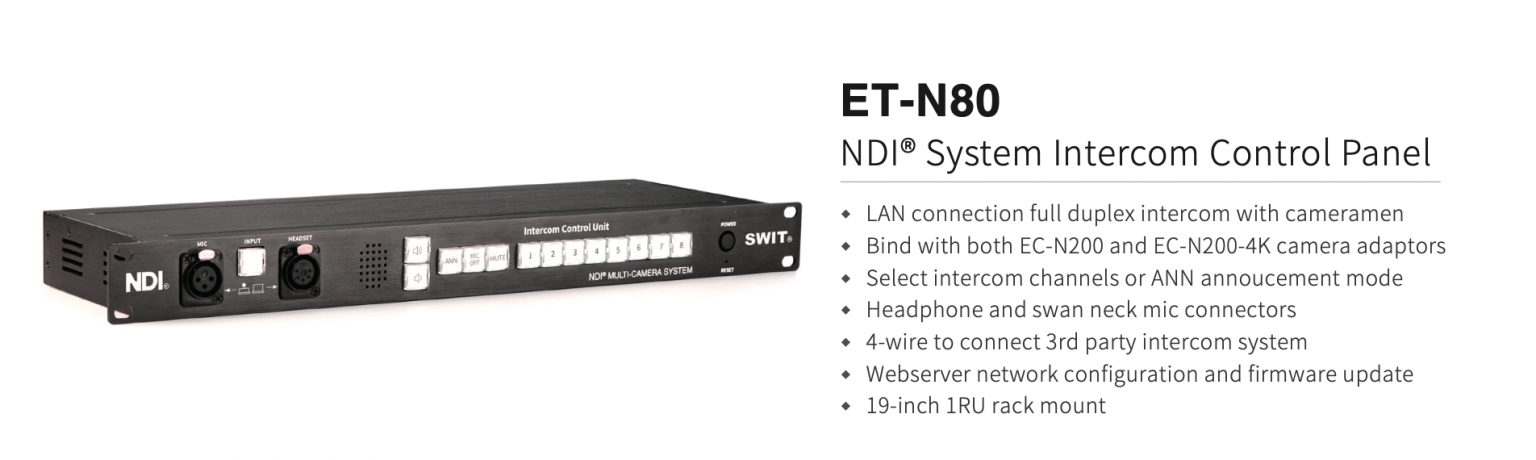 SWIT Launches Professional NDI EFP Multi-camera Production System ...