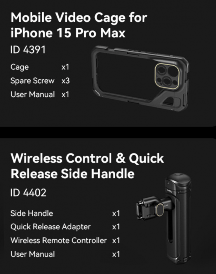 SmallRig Mobile Video Cage for iPhone 15 Pro Max 4391