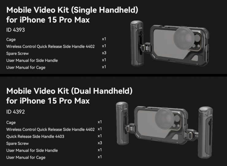 SmallRig Mobile Video Kit (Single Handheld) for iPhone 15 Pro Max 4393