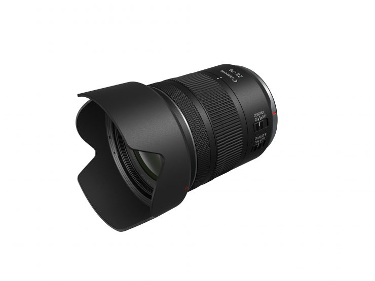 RF 28 70mm f2 8 IS STM Front Slant with hood