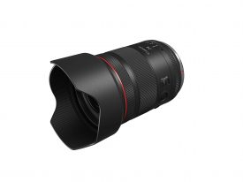 RF 24mm f1 4 L VCM Front Slant with hood