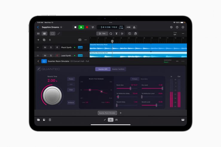 Apple Logic Pro for iPad 2 1 Quantec Room Simulator