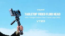 Tilta VT03 Tabletop Video Fluid Head with 1 Stage Carbon Fiber Tripod Legs